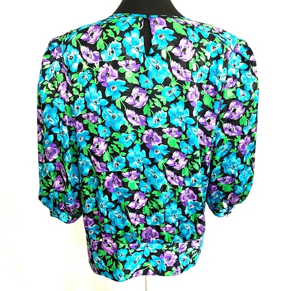 Argenti Boutique Blue + Purple Floral Blouse - Picture 9 of 9